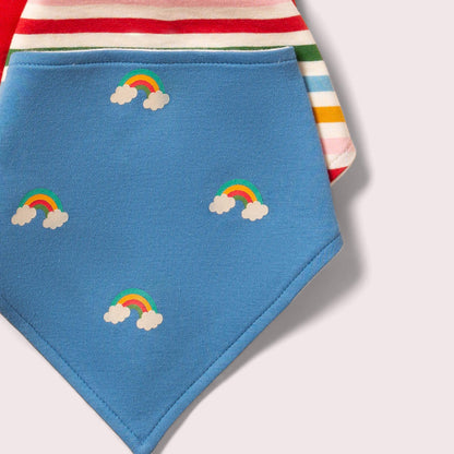 Lot de 3 bavoirs biologiques Blue Rainbows