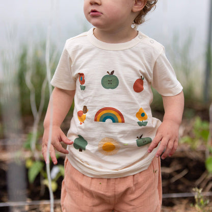 T-shirt à pressions à manches courtes Vintage Rainbows