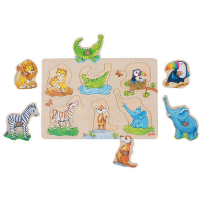 Background puzzle mother and baby - Wild animals