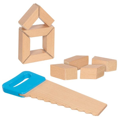 Wooden Building Blocks with Saw
