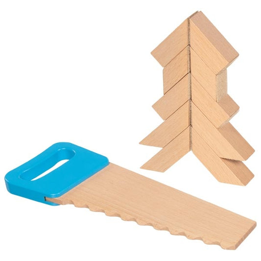 Wooden Building Blocks with Saw