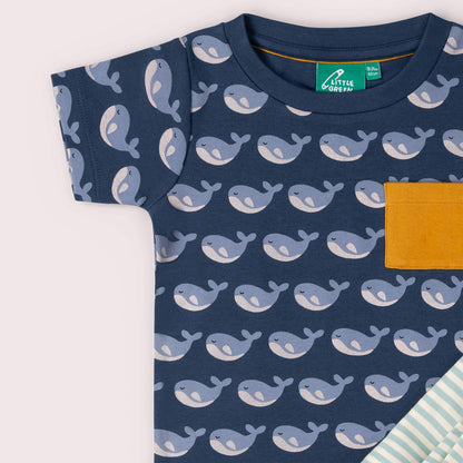 Ensemble de jeu en coton biologique Singing Whales : t-shirt et jogging