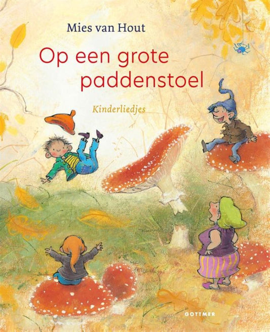 Op een grote paddenstoel