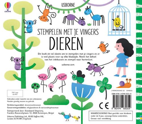 Stempelen met je vingers - Dieren