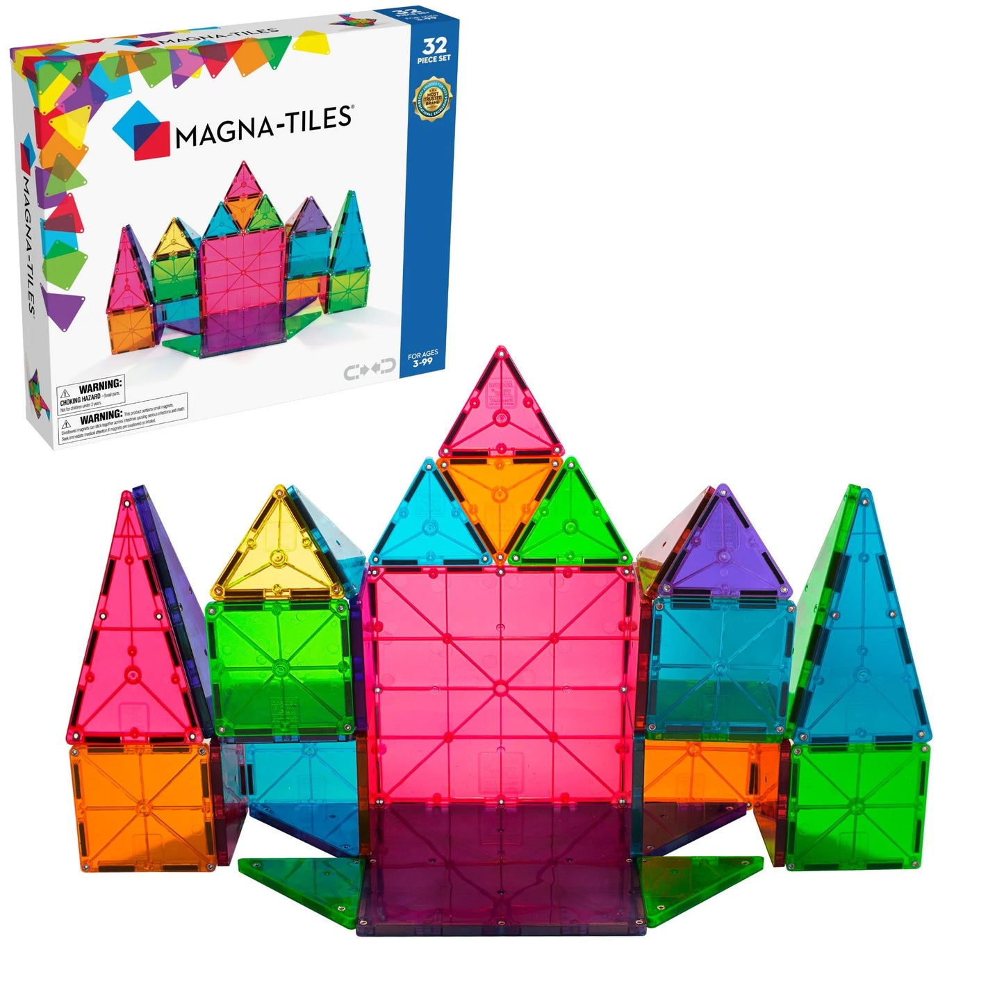 MAGNA-TILES® Clear Colors 32 Piece Set