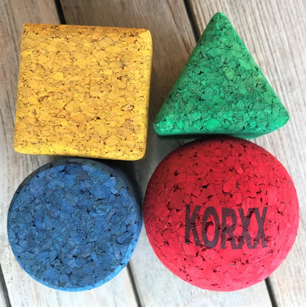 Geo-set 4 color cork building blocks