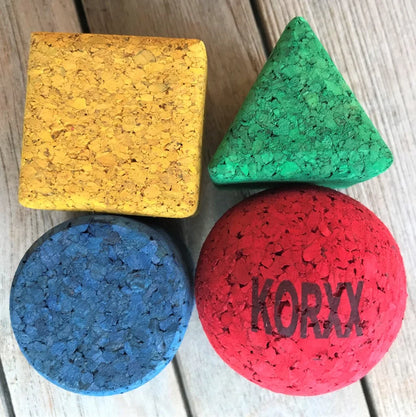 Geo-set 4 color cork building blocks