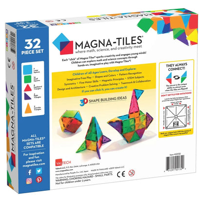 MAGNA-TILES® Clear Colors 32 Piece Set