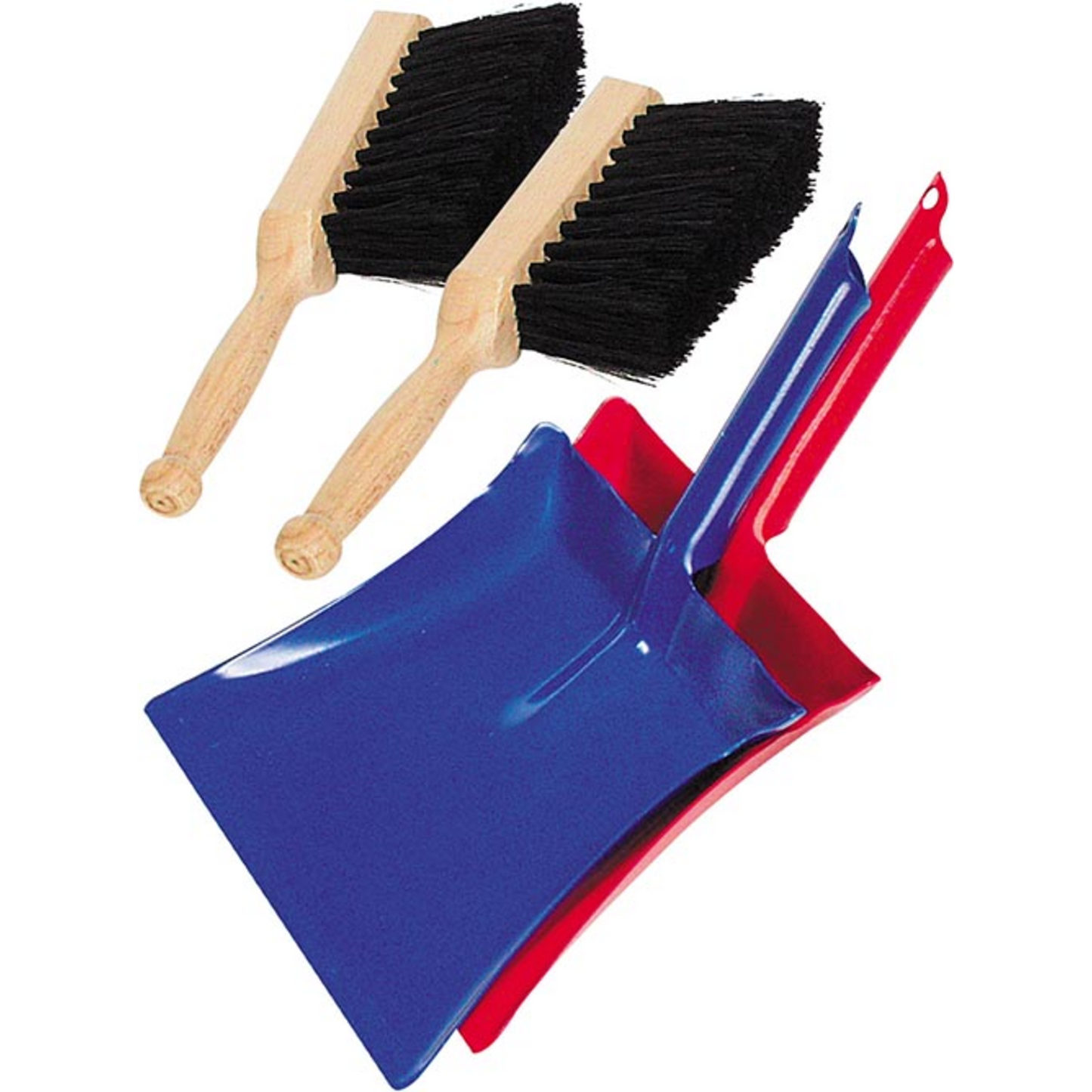 Metal dustpan and brush set