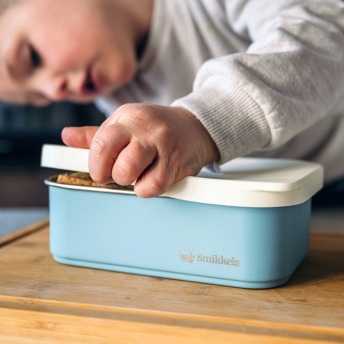 Lunch Box with Silicone Lid - Blue