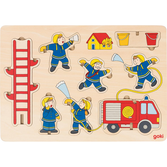 Stand-up puzzle fire department