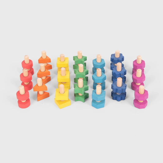Rainbow wooden nuts & bolts