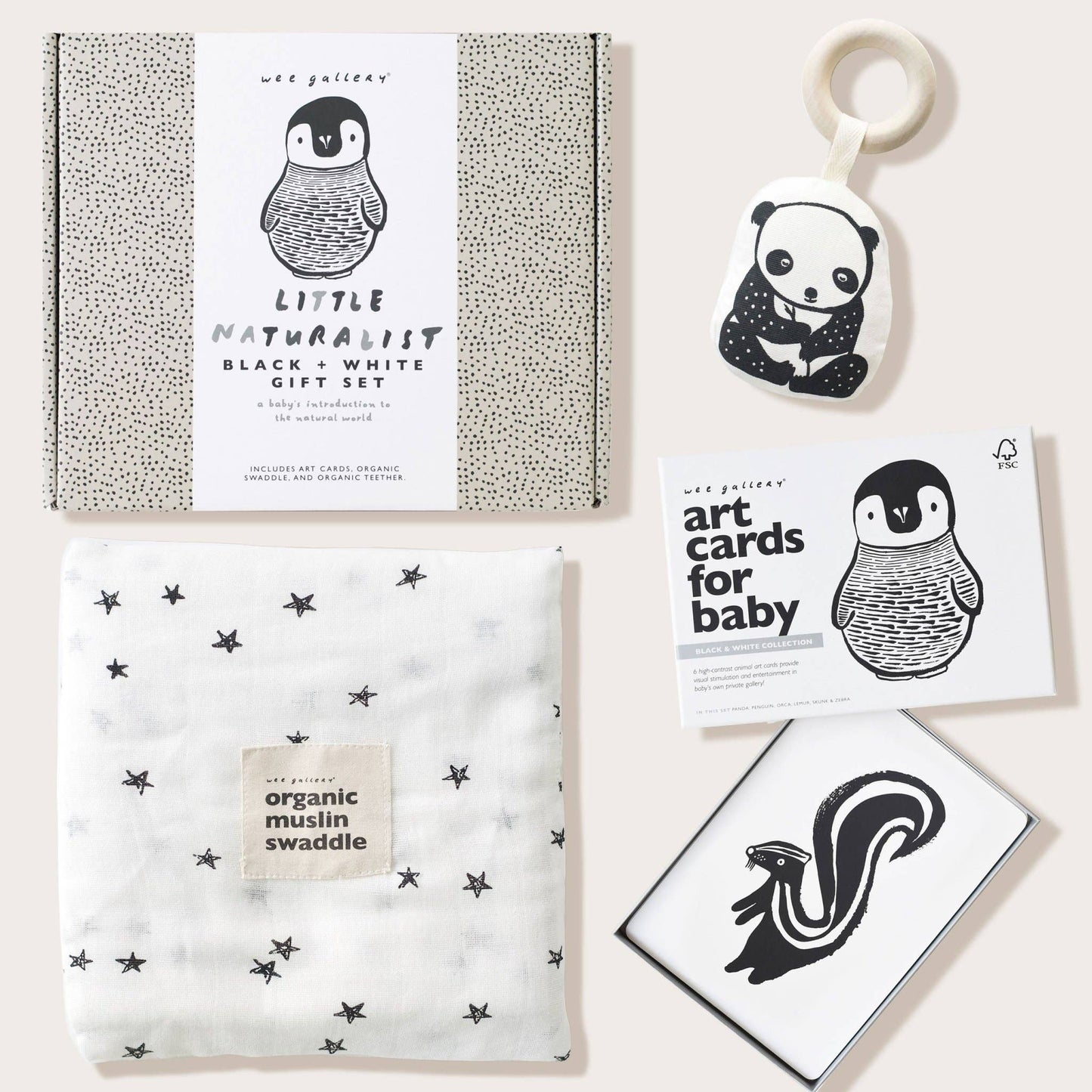 Little Naturalist Cadeauset - Zwart + Wit