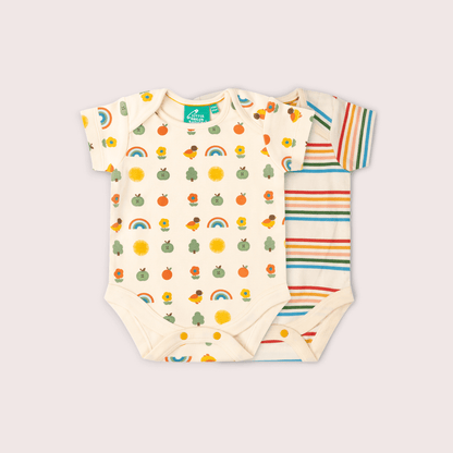 Lot de 2 bodies bébé bio Vintage Rainbows