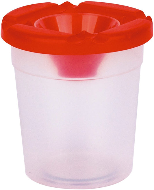 Paint pot with anti-spill lid