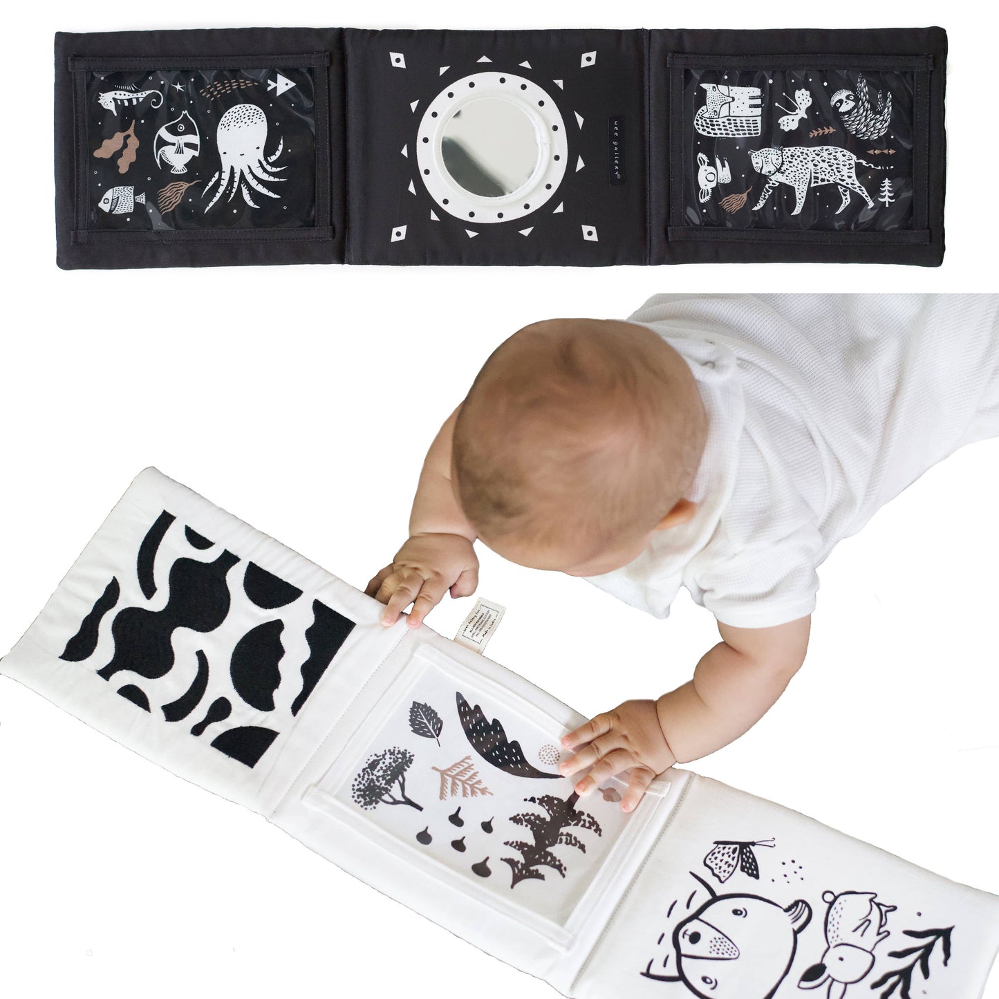 Baby tummy time-galerij met spiegel