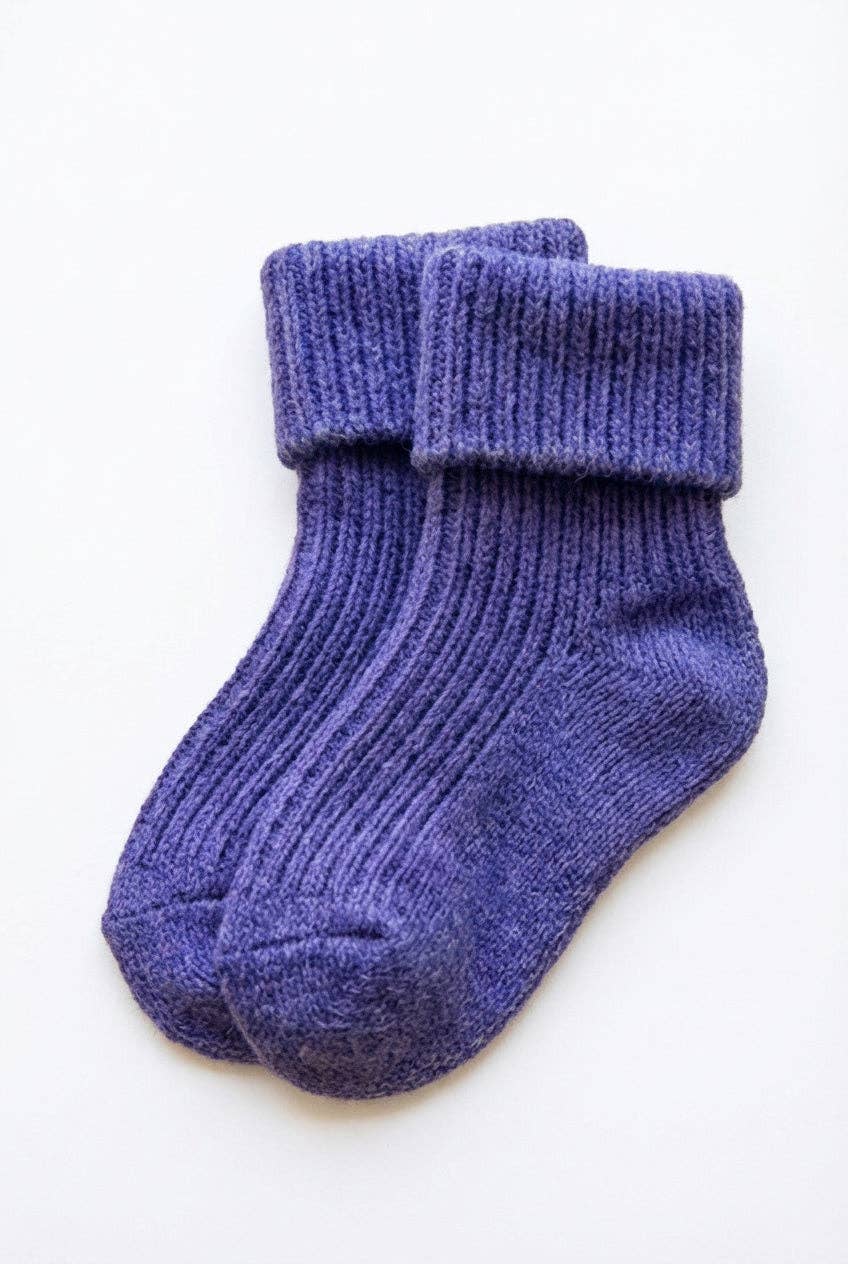 Wollene Babysocken - Violett
