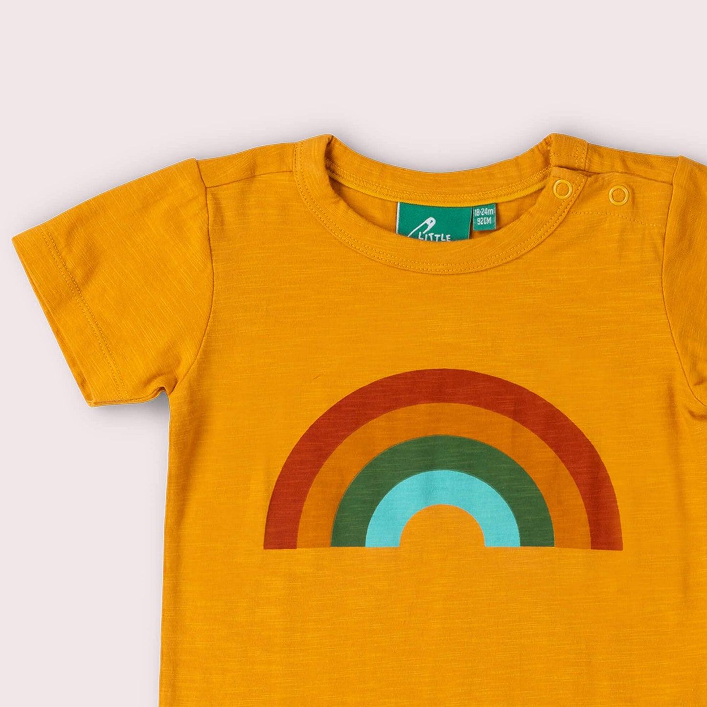 T-shirt à manches courtes à pressions Arc-en-ciel doré