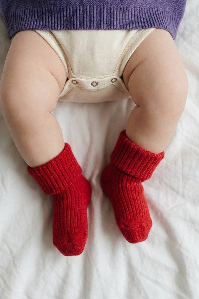 Wollene Babysocken - Lava