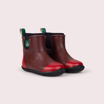 Bottes de pluie mi-hautes en caoutchouc naturel prune
