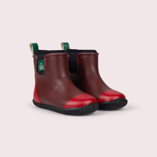 Plum naturel rubberen regenlaarsjes voor de enkel
