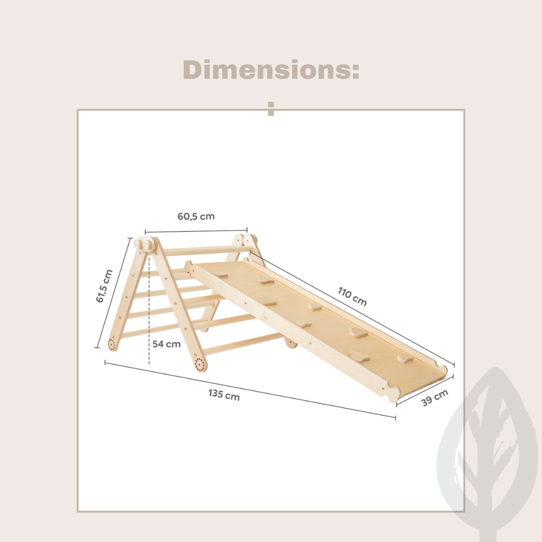 Triangle d’escalade Pikler avec toboggan