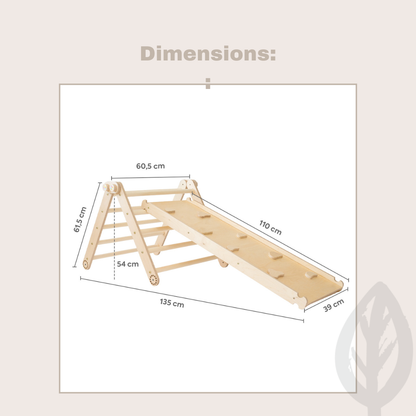 Triangle d’escalade Pikler avec toboggan