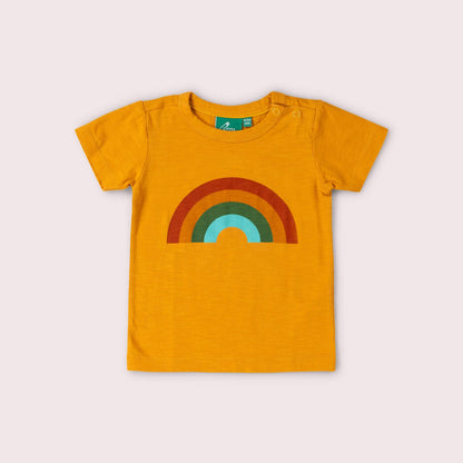 T-shirt à manches courtes à pressions Arc-en-ciel doré