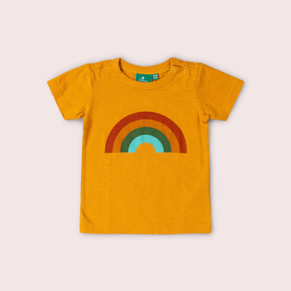 T-shirt à manches courtes à pressions Arc-en-ciel doré