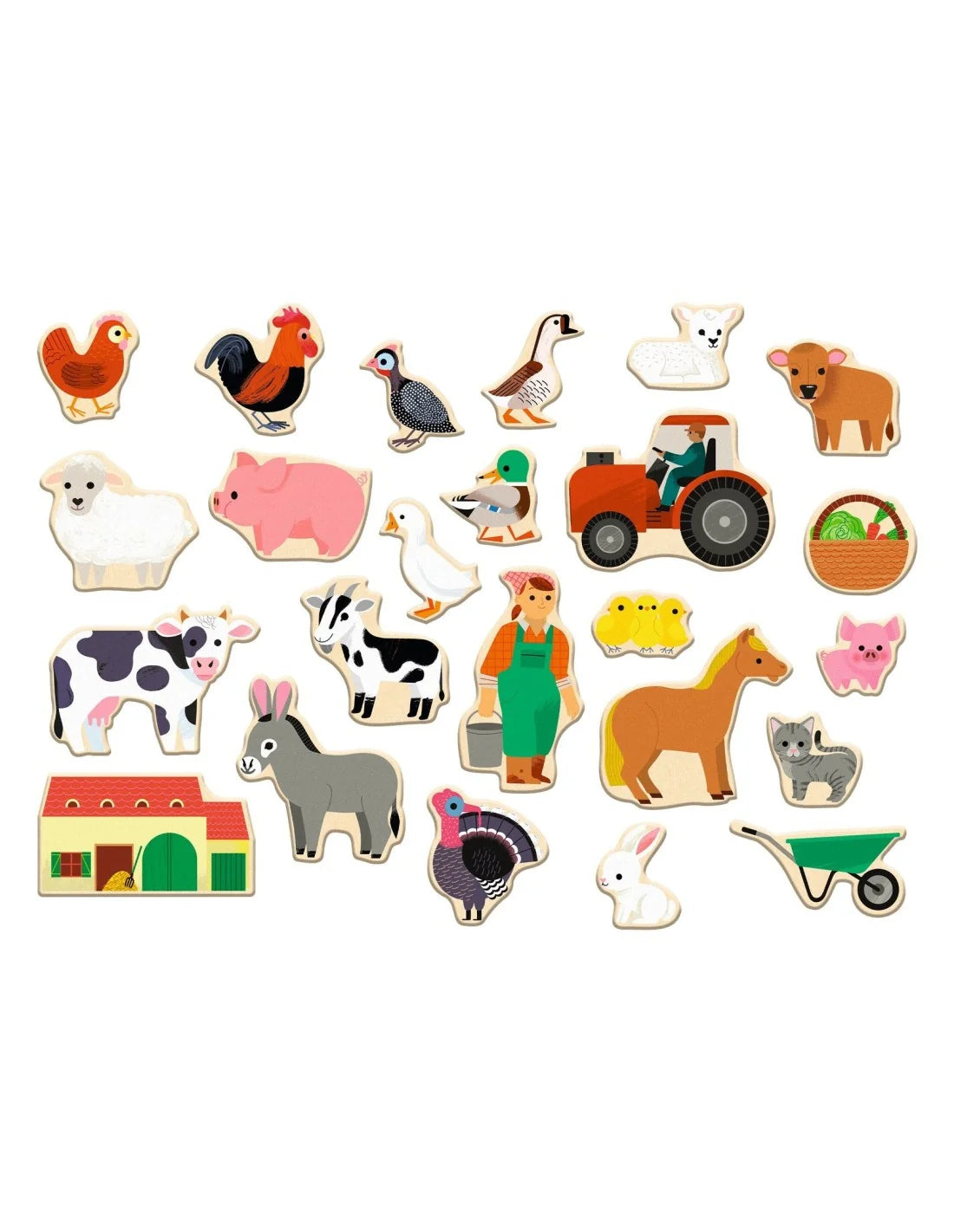 Wooden Farm Magnets