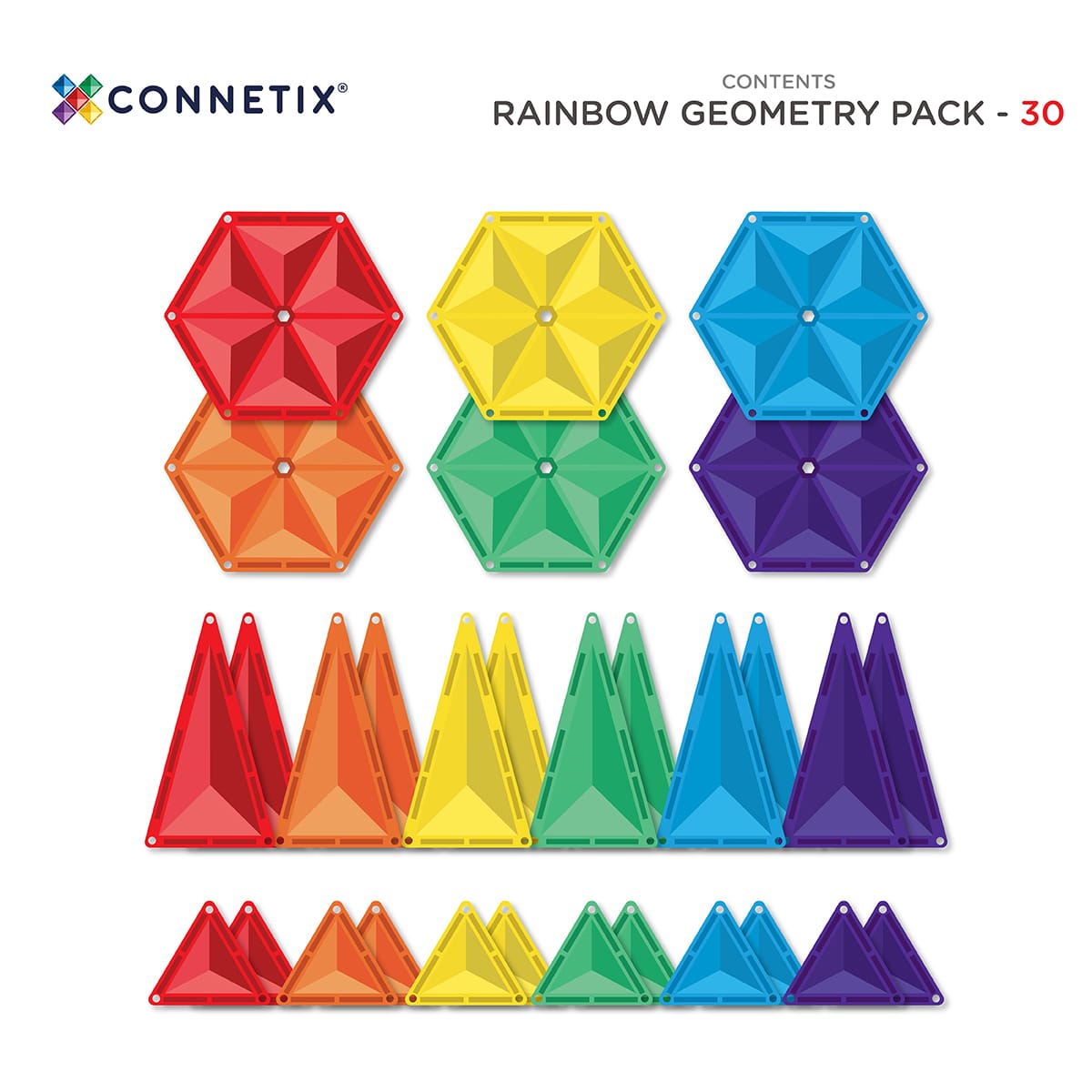 Rainbow Geometry Pack 30 pc