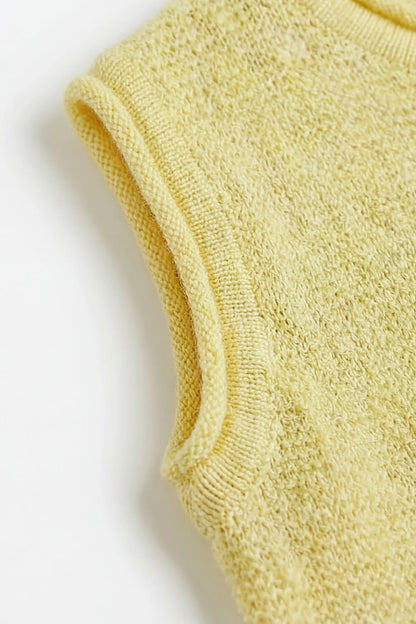 Merino Wool Knitted Baby Spencer - Lemonade