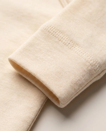 Wool Wrap Romper Long Sleeve – Merino Wool – Natural