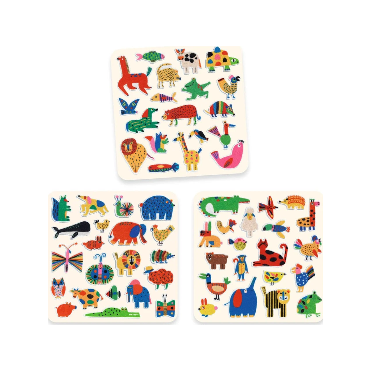 60 pegatinas de animales de fieltro (normalizado)