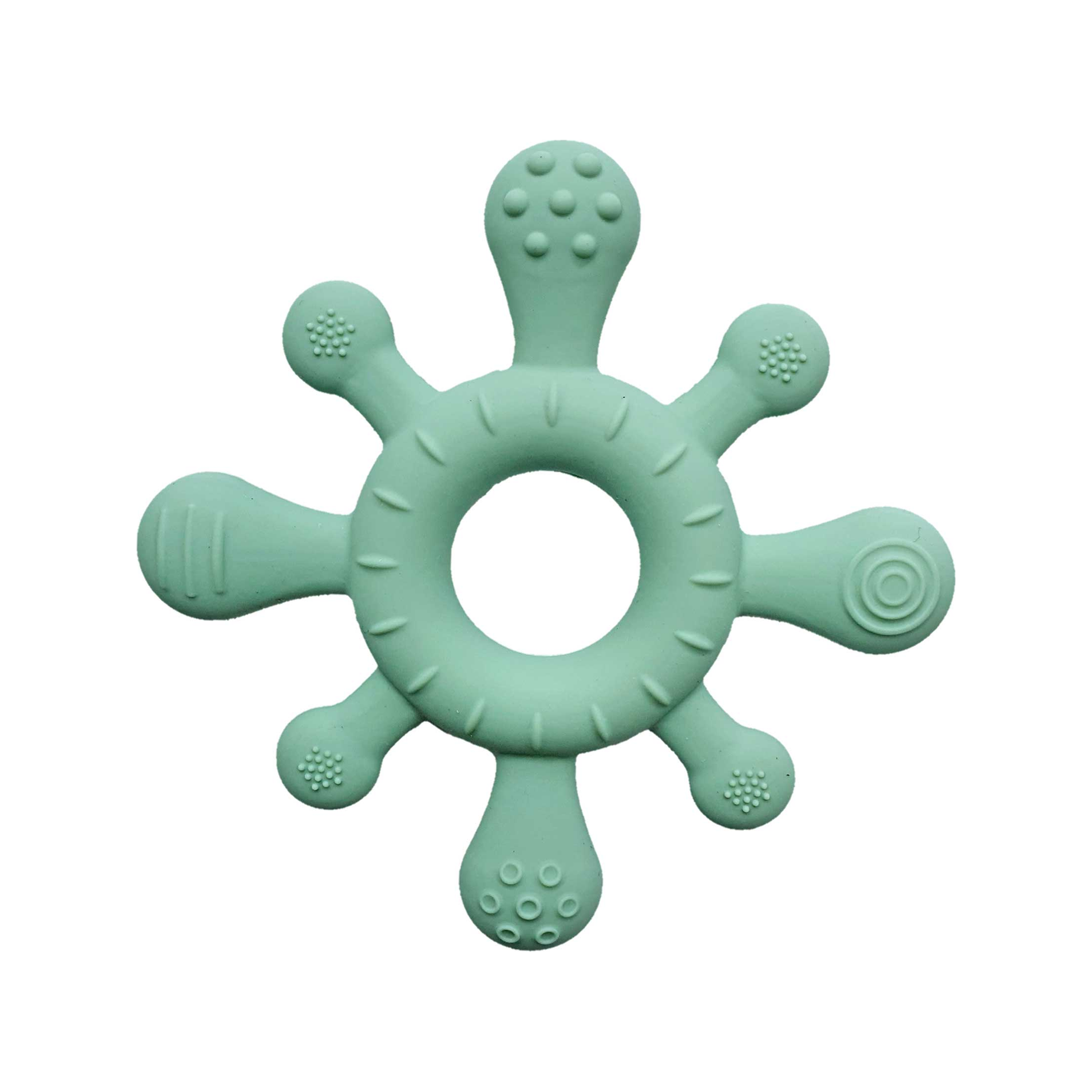 Baby Silicone Teether Coral Cameo Green (normalized)