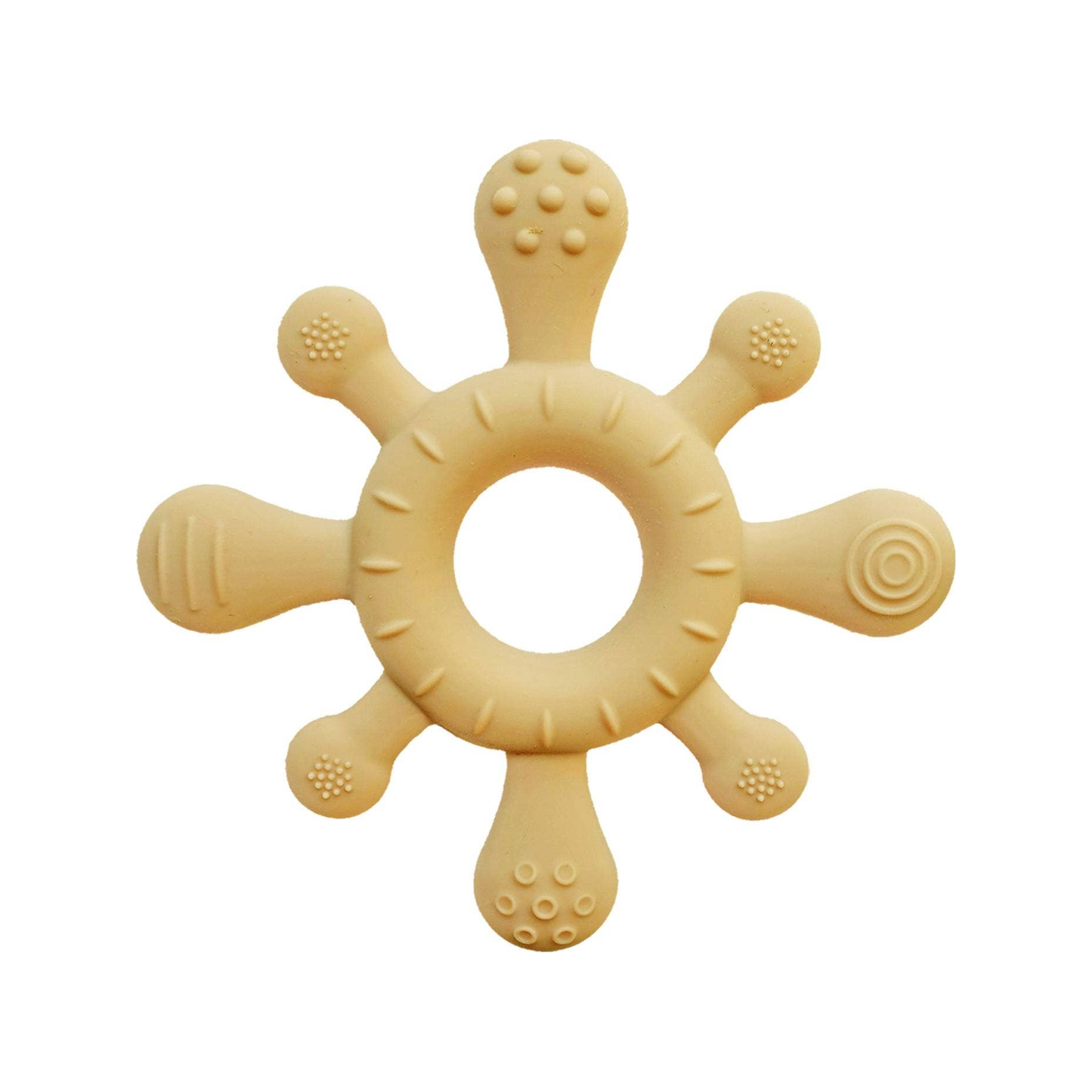 Baby Silicone Teether Coral Sun Yellow (normalized)