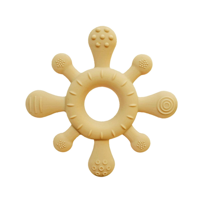 Baby Silicone Teether Coral Sun Yellow (normalized)