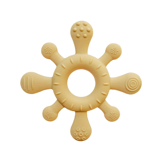 Baby Silicone Teether Coral Sun Yellow (normalized)