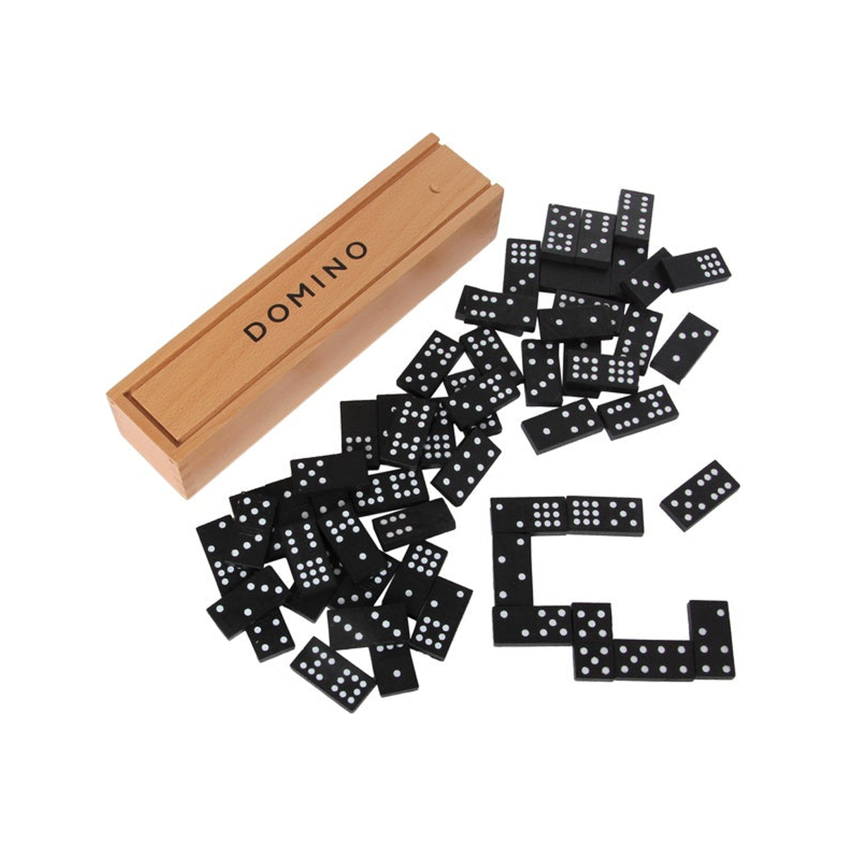 Dominos classiques dans une boîte en bois (normalisé)