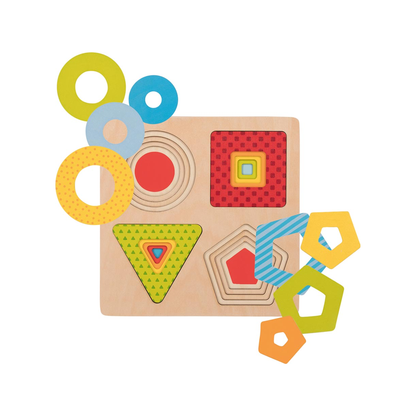 Laagpuzzel geometrische vormen (genormaliseerd)
