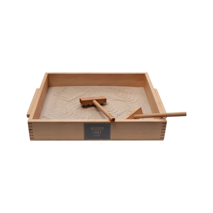 Plateau de travail bas et large et râteaux en bois (normalisé)