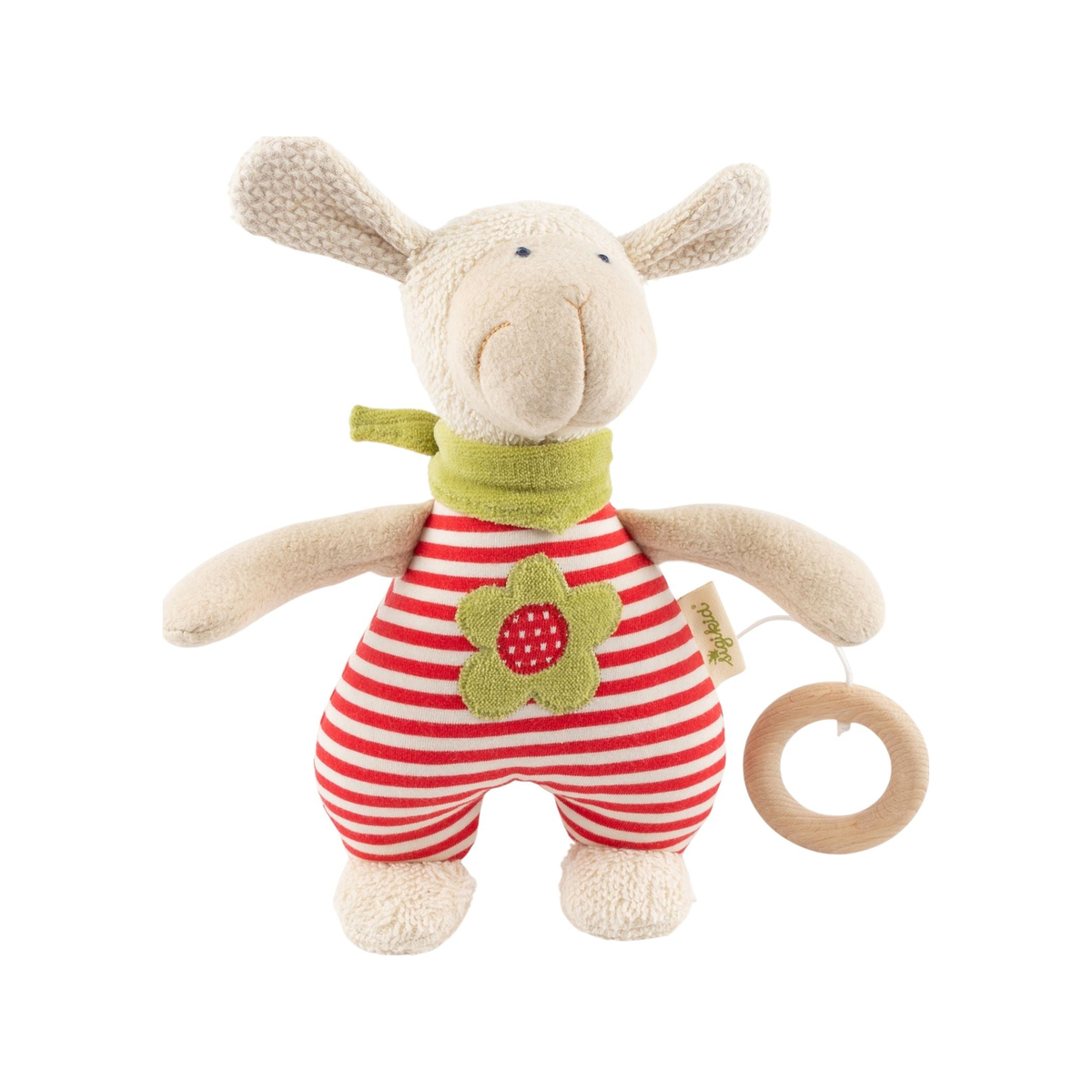Organic Musical Baby Soft Toy Sheep with Stripes (normalized)