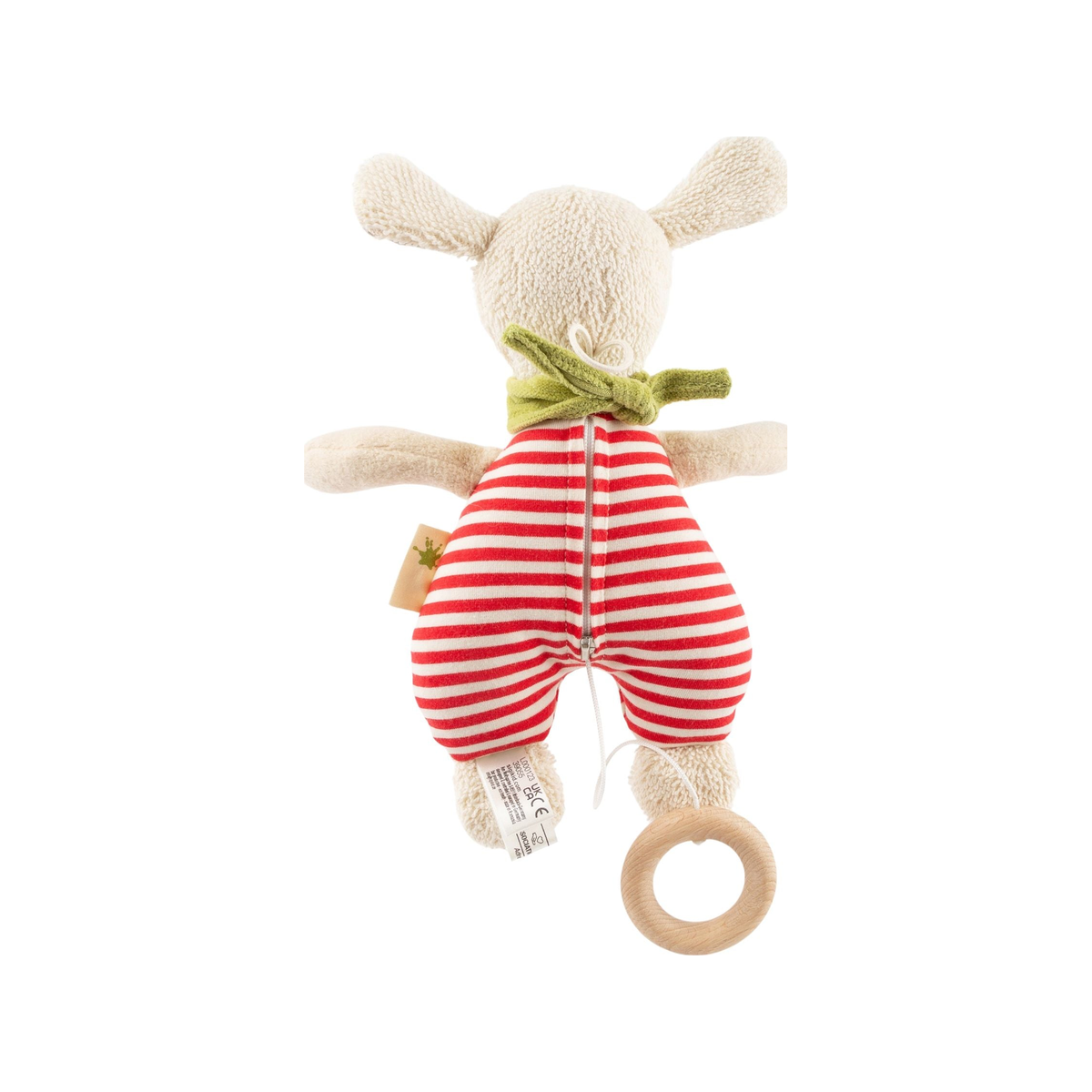 Organic Musical Baby Soft Toy Sheep with Stripes (normalized)