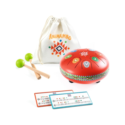 Rode tongdrum met 8 tonen (genormaliseerd)