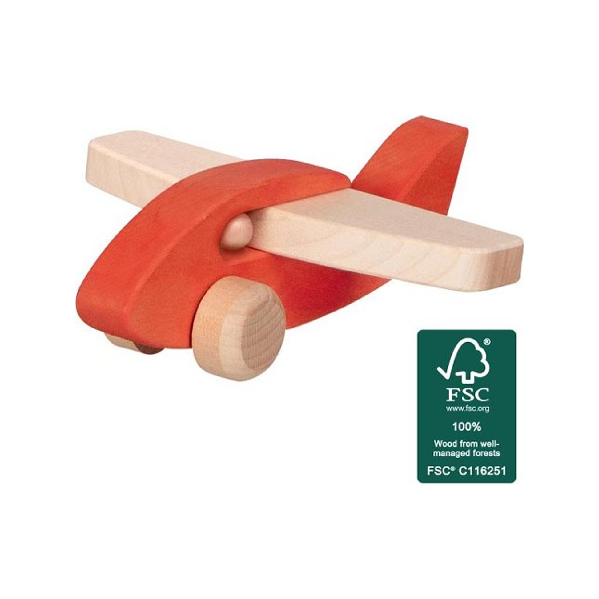 Rood houten vliegtuig (genormaliseerd)