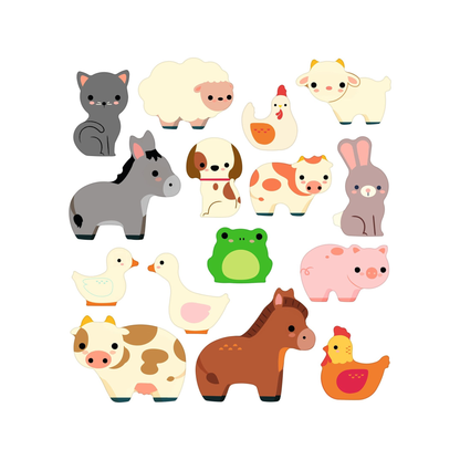Reusable farm animal stickers (normalized)