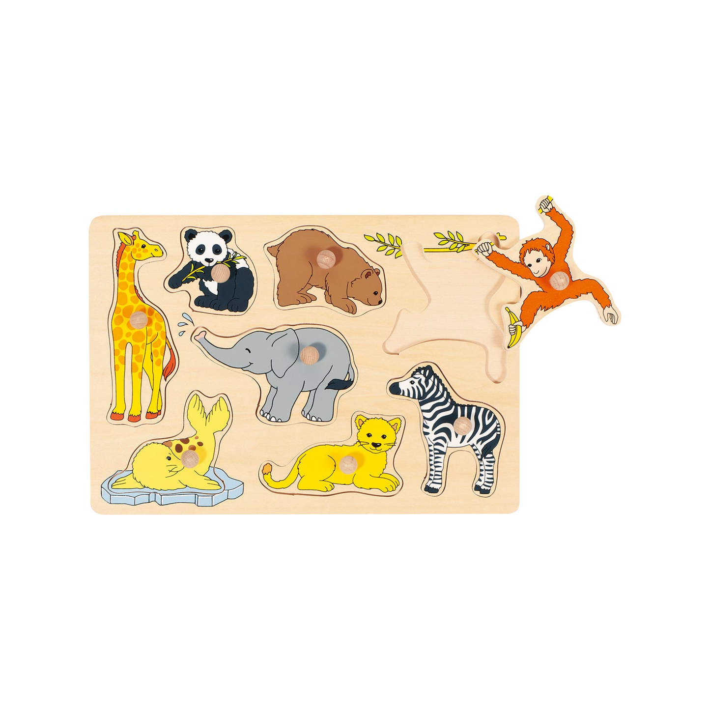 Animales salvajes bebés - puzzle de encaje (normalizado)