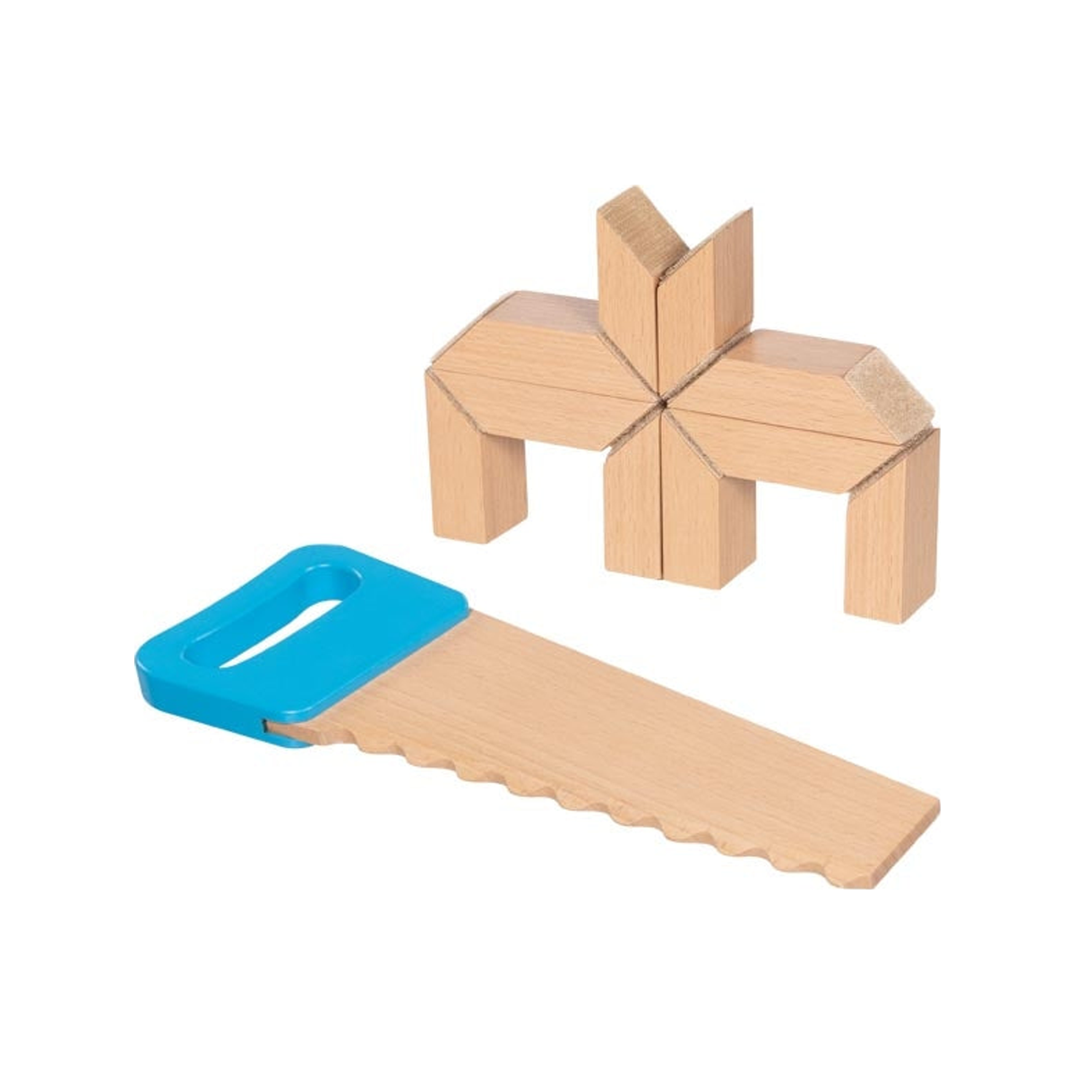 Holzbausteine mit Säge (standardisiert)