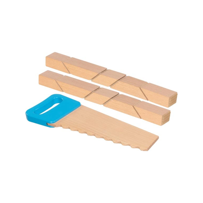 Holzbausteine mit Säge (normalisiert)