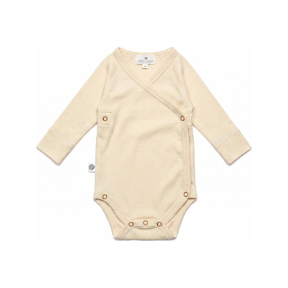 Wool Wrap Romper Long Sleeve – Merino Wool – Natural (normalized)